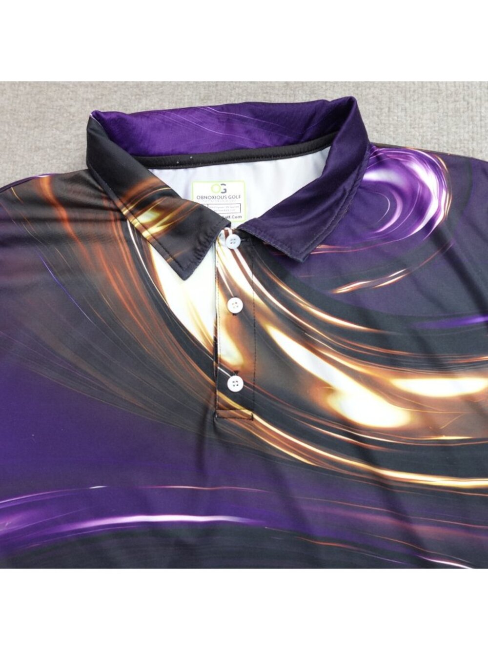Obnoxious Golf Polo Shirt XL Black Blue Abstract